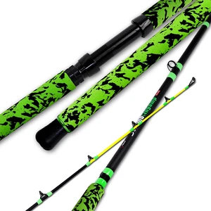 Catfish Fishing Rods 10'Green Catfish Rod 2 Piece Portable Travel Catfishing Rod - Picture 1 of 8