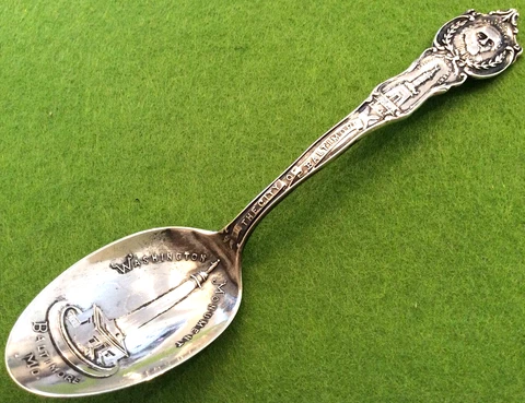 Lord Baltimore Washington Monument Confederate Statue Sterling Souvenir Spoon Cover
