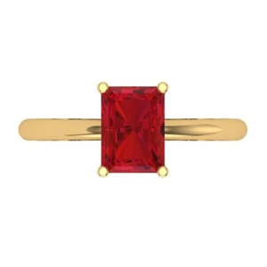 1.75 tcw Radiant Cut Engagement Ring 14K Yellow Gold Tourmaline Promise Ring - Picture 1 of 11
