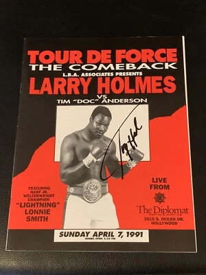 1991 Larry Holmes Vs. Tim Anderson Signed Boxing Program Rare Original JSA COA - Image 1 of 4