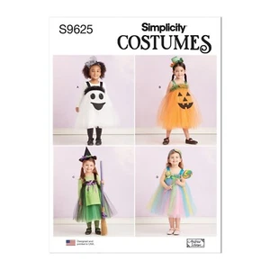 COSTUME SEWING PATTERN Simplicity 9625 6mths-4yr Girls Halloween Tutu Dress Hat - Picture 1 of 7