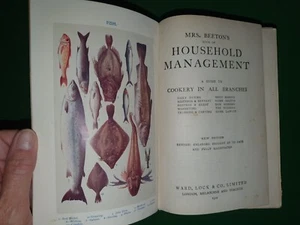 1912 MRS BEETON'S BOOK OF HOUSEHOLD MANAGEMENT 32 COLOUR PLATES COOKERY RECIPES - Picture 1 of 20