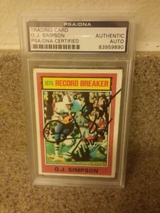 💥HOF💥O.J. Simpson🏈Signed🏈1975💥RECORD🔥BREAKER TOUCH DOWN PSA INSCIP HOF 85 - Picture 1 of 6