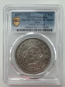 (1905) M38 1 Yen Japan stark gereinigt - sehr schöne Details JNDA 01-10A PCGS Original - Bild 1 von 2