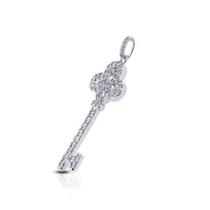 1ct tw F VS1 Round Cut Earth Mined Certified Diamonds 18K Gold Pendant + Chain - Picture 1 of 3