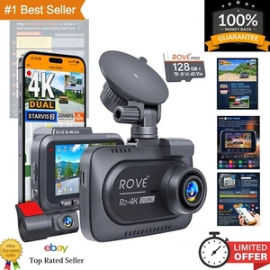 R2-4K DUAL Dash Cam: 4K Front & Rear with 5G Wi-Fi & 128GB Card Included - Picture 1 of 11