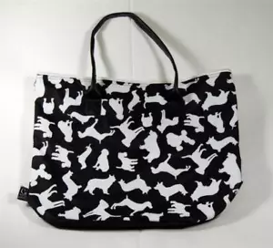 Midwest CBK Perro Silueta Aislado Reutilizable Lunch Tote Groceries Bag NWT B & W - Imagen 1 de 3