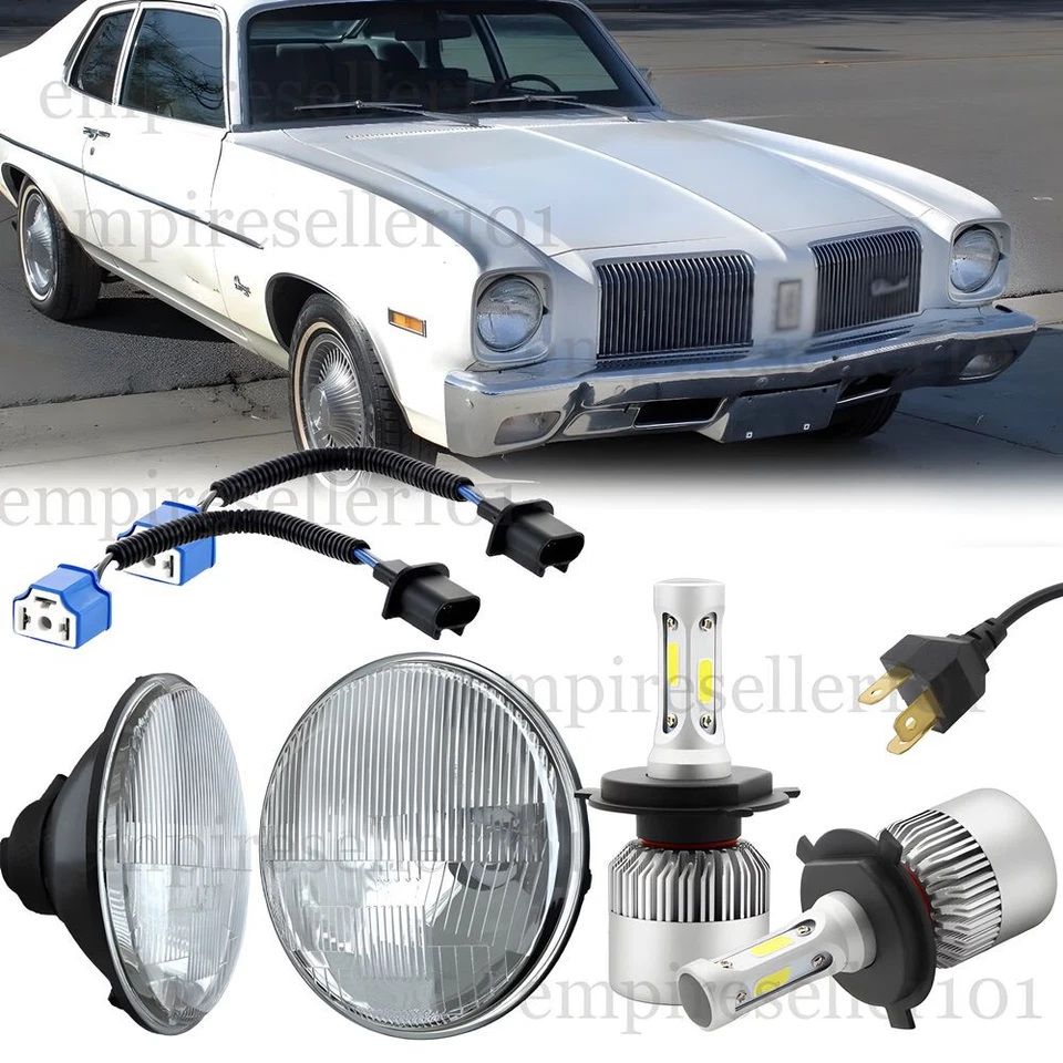 2pc 7"Round LED Hi/LO Headlight For 1973-1979 Oldsmobile Omega 3.8L 4.1L 5.7L - Image 1 of 4