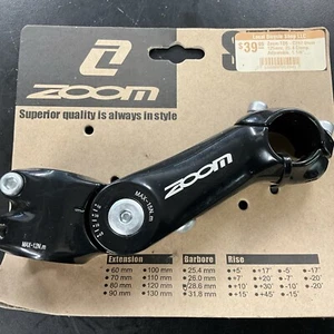 Zoom TDS-C297 Stem 125mm / 28.6 Clamp / Adjustable 1” 1/8 Threadless Black - Picture 1 of 6