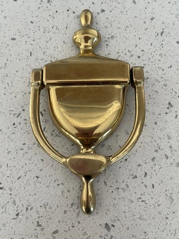 Vintage Door Knocker 6" Solid Brass Urn Style Taiwan Cover