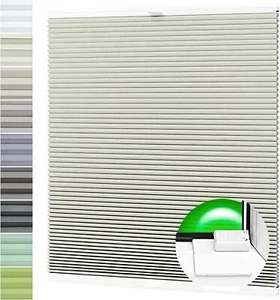 Wabenplissee Verdunklung Thermo Plissee Kleben Ohne Bohren Creme, Rückseite Weiß - Bild 1 von 7