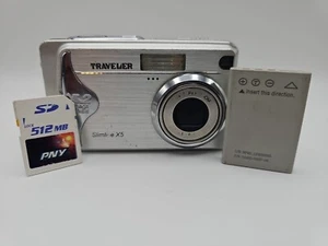 Traveler Slimline X5 5.2MP CCD Sensor Compact Digital Camera Silver TESTED - Picture 1 of 9