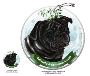 Adorno de rubinas y besos - Pug negro - Imagen 1 de 1