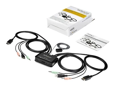 StarTech, SV211DPUA 2-Port USB DisplayPort Kabel KVM Switch W / Audio und Remont - Bild 1 von 4