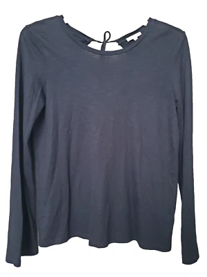 Lilla P черный хлопок/модальный галстук назад длинным рукавом футболка размер средний - Изображение 1 из 4