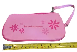 American Girl Place Kinder rosa Vinyl Armbandwechsel Geldbörse Tasche Blumenmuster süß 7" - Bild 1 von 9