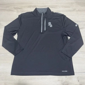 Chicago White Sox Majestic Shirt Mens Black 1/4 Zip Long Sleeve Casual Pullover - Picture 1 of 12