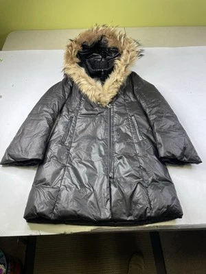 Auténtico abrigo chaqueta parka con capucha de piel negra talla grande Mackage para mujer Foto 1 de 4
