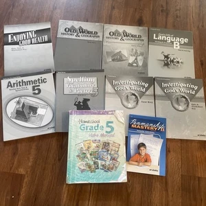 Abeka Homeschool Curriculum 5th Grade Teacher Keys & penmanship Book-10 Bk Total - Foto 1 di 15