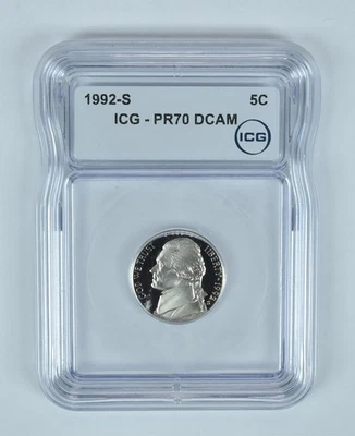 1992-S Jefferson Nickel PR70 DCAM ICG - Image 1 of 4