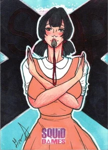 2023 5FINITY Squid Dames Original 1/1 Sketch Card Artist Grae Sundberg - Picture 1 of 2