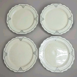 VTG W.S. George Lido Canarytone Platinum Rose 10" Dinner Plate 485A (Lot of 4) - Picture 1 of 11