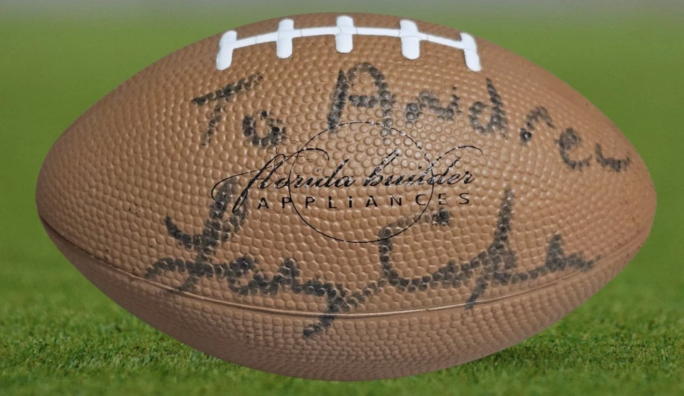 Larry Csonka 迈阿密 DOLPHINS 签名 5 英寸迷你橄榄球“签名安德鲁” — 第 1/1 张图片