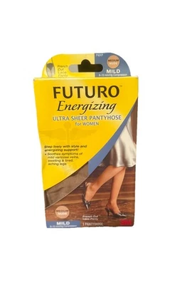3M Futuro Ultra Sheer Pantyhose Energizing Support Mild French Cut Nude 1 Pair - Image 1 of 4