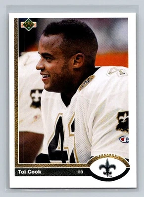 1991 Upper Deck Rookie RC #682 Toi Cook New Orleans Saints Football Card - Image 1 of 2