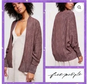 Free People Motions Open Front Cardigan Dolman Sleeve Mauve Gr. L Boho Loungewear - Bild 1 von 16