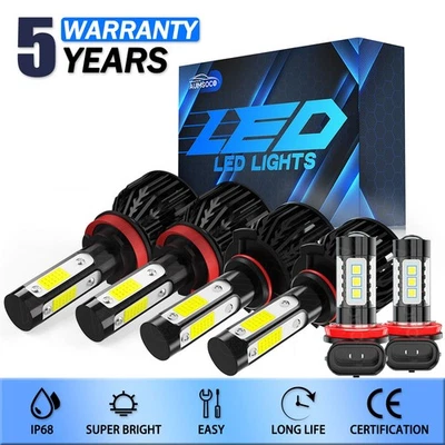 For Saab 9-7x 2005-2009 LED Headlights Bulb Hi Lo Beam + Fog Light Super Bright+ - Image 1 of 4