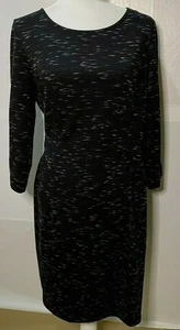Banana Republic Black & White Space Dye Patterned Knee-Length Dress Size 12 - Picture 1 of 11