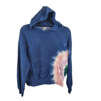 Sudadera con Capucha Wild Fox S Para Mujer Azul Tie Dye Manga Larga Sudadera con Capucha Acogedora Informal Foto 1 de 4