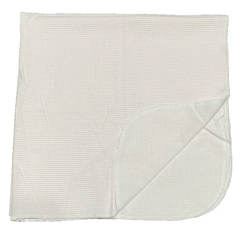 Manta de franela de recepción de algodón suave a rayas blancas para bebé Foto 1 de 4