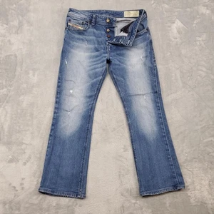 Jeans Diesel Para Hombre 30x27 Azul Zatiny Regular Bootcut Botón Mosca Elastizado Distress - Imagen 1 de 21