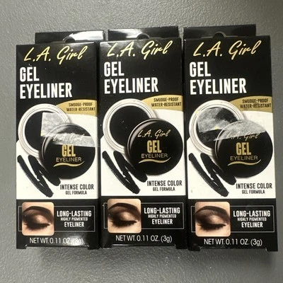 L.A. Girl Gel Eyeliner Intense Color Long-Lasting Jet Black - 3 Pack Lot - Image 1 of 4