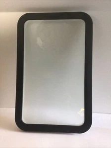 Pre-owned Tempered Obscure RV Door Glass with Black Frame.  12" x 21” - Picture 1 of 6
