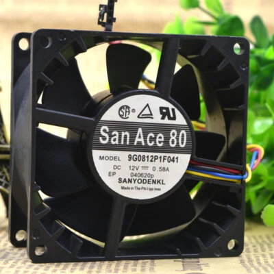 SANYO 9G0812P1F041 8038 12V 0.58A 8CM 4-pin PWM Chassis Cooling Industrial Fan - Image 1 of 4