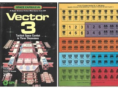 SPI Games 1979 Vector 3 Three Dimensional Combat Space Capsule #3 UNPUNCHED Mint - Image 1 of 4