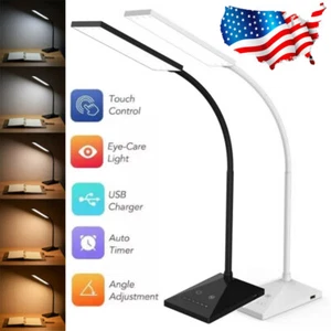72 LED Desk Lamp Touch Sensor 5 Modes Table Light Eye-Caring Reading USB Port - Picture 1 of 16