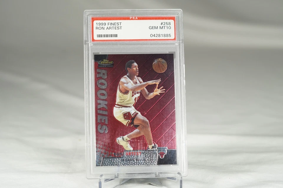 1999 Topps Finest Ron Artest /2000 PSA 10 Rookie RC - Image 1 of 2
