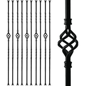 20 Pack Wrought Iron Balusters 44'' Hollow Staircase Balusters with Swivel Sh... - Picture 1 of 7