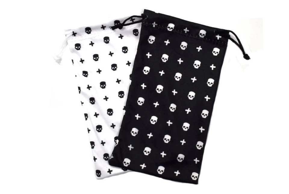 2 Estuche de Microfibra Bolsa Soporte Suave para Gafas de Sol Anteojos Diseño Calavera. Foto 1 de 1