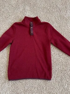 Old Navy Boys 3 button Placket sweater, Size L(10-12), Polyester, Maroon - Picture 1 of 8