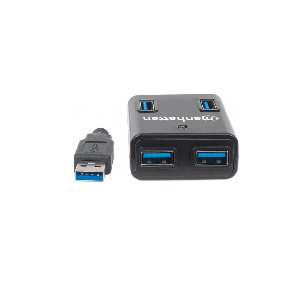 HUB USB 3.0 4 PORTE CON ALIMENTATORE 5V 3A NERO SDOPPIATORE WINDOWS 7 8 10 MAC - Immagine 1 di 1