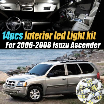 Paquete de kit de luces LED interiores de coche súper blancas de 14 piezas para Isuzu Ascender 2006-2008 Foto 1 de 4