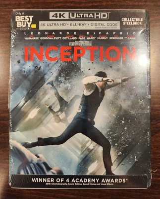 Inception 4k Steelbook Blu-Ray Best Buy Exclusive Brand New, Free Shipping - Image 1 of 4