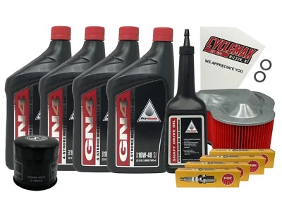 Kit de servicio completo Cyclemax 10W-40 para Honda VTX 1300 VTX1300 2002-2009 con enchufes Foto 1 de 4