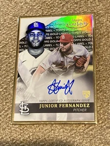 Junior Fernandez 2020 Topps Gold Label Gold Framed Auto RC St. Louis Cardinals - Picture 1 of 2