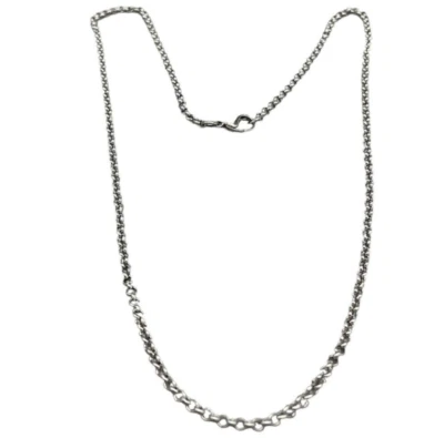 Collana catenina color argento in acciaio inox girocollo semplice per uomo donna - Immagine 1 di 4